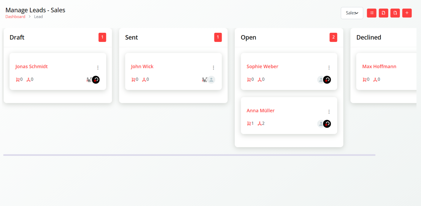 Lead Management Interface