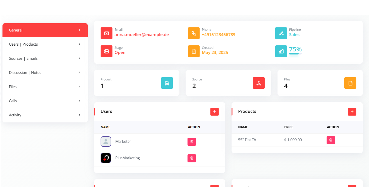 PlusCRM Deal Management